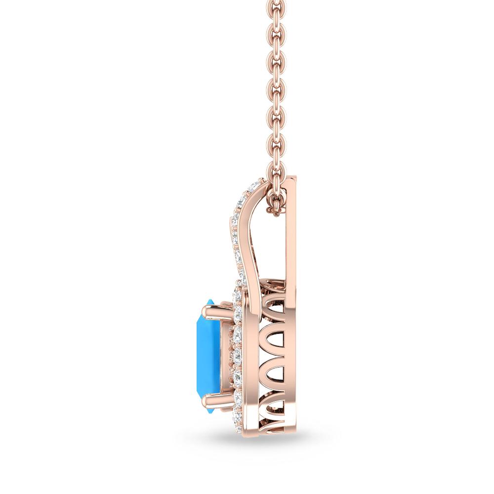 Rose Gold - Blue Topaz