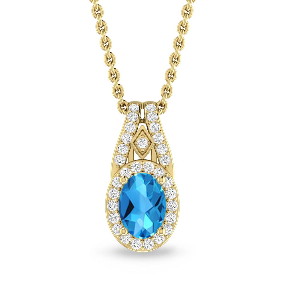 Yellow Gold - Blue Topaz