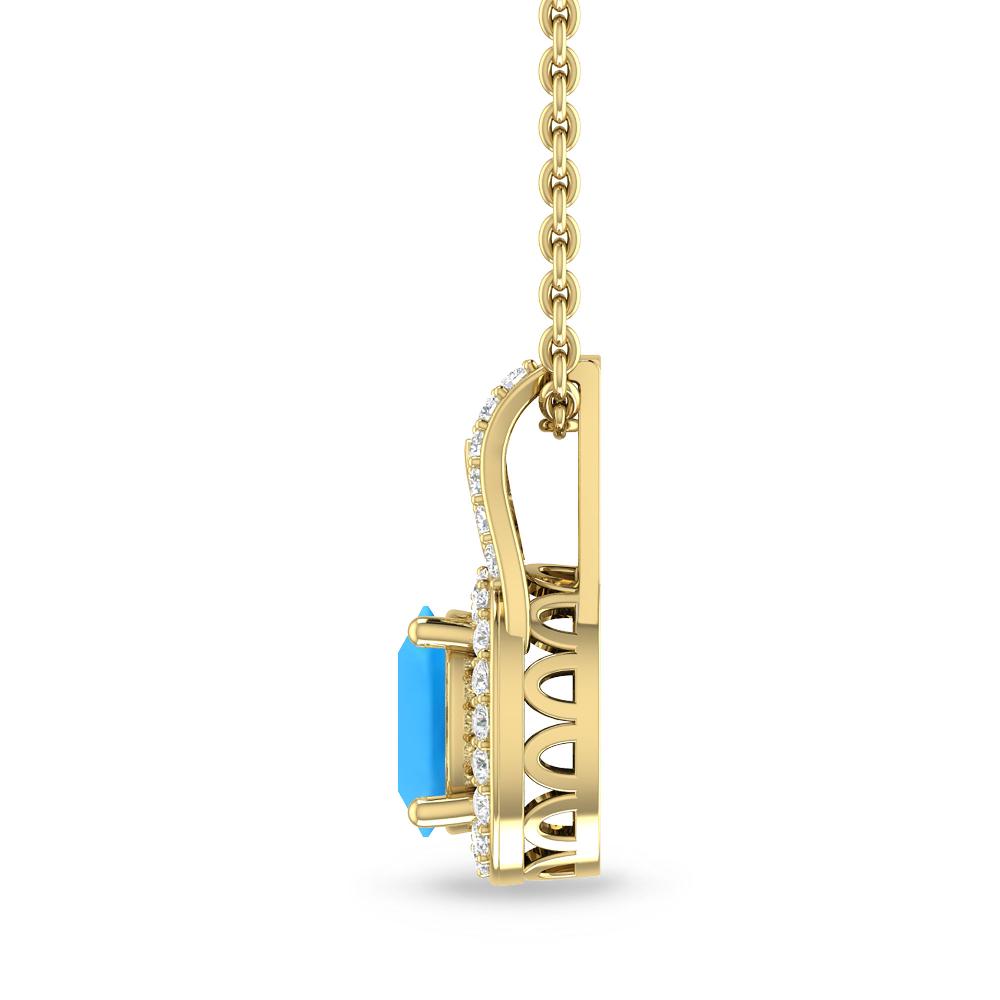 Yellow Gold - Blue Topaz