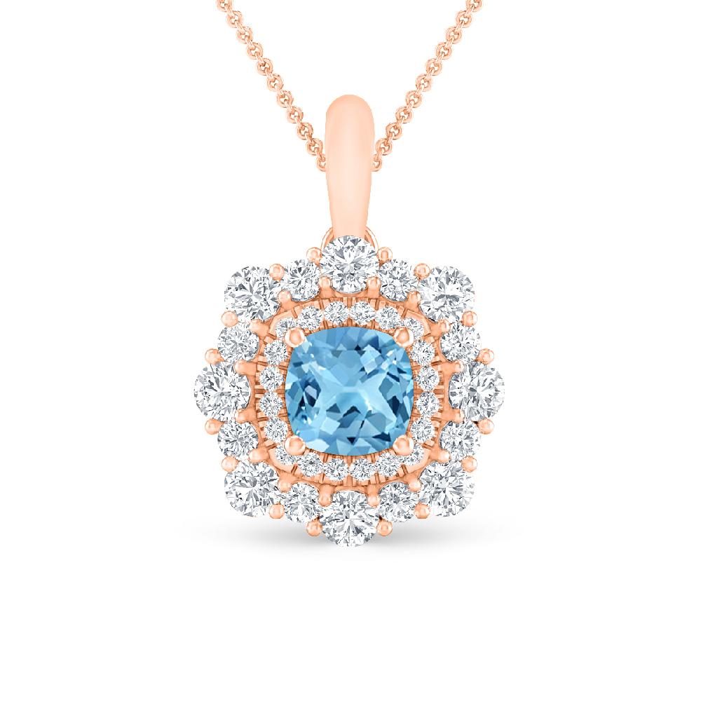 Rose Gold - Blue Topaz