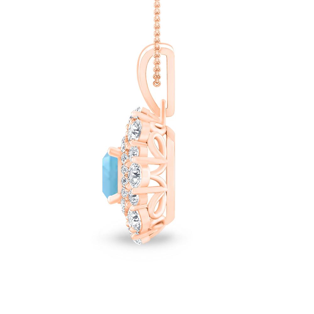 Rose Gold - Blue Topaz