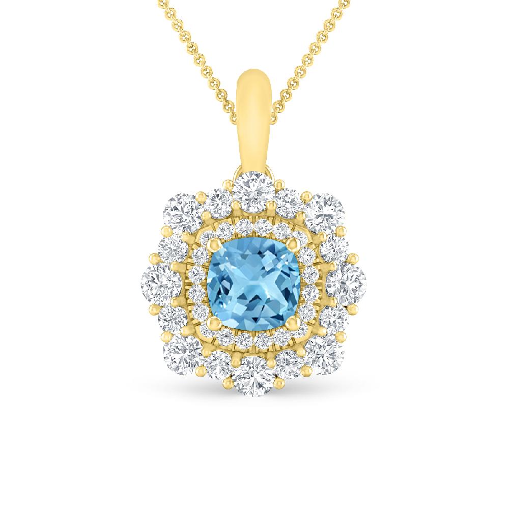 Yellow Gold - Blue Topaz