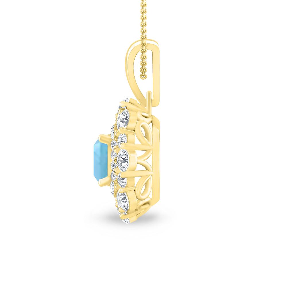 Yellow Gold - Blue Topaz