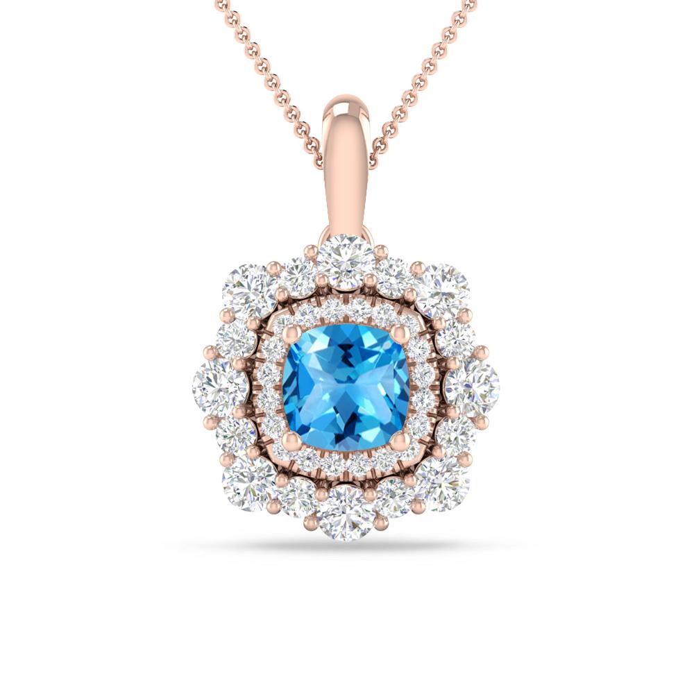 Rose Gold - Blue Topaz