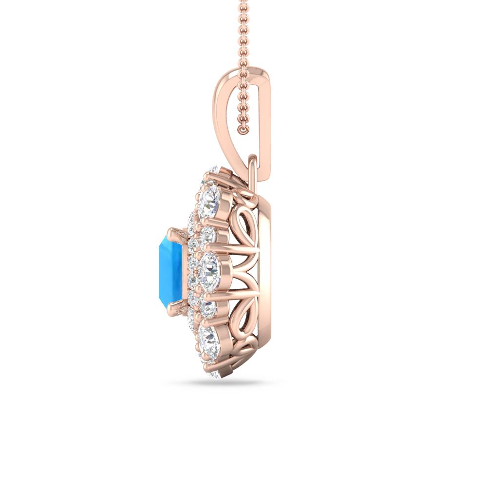 Rose Gold - Blue Topaz