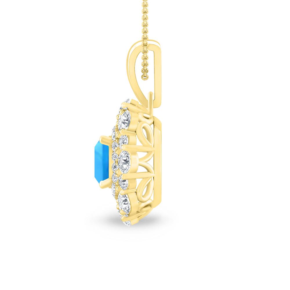 Yellow Gold - Blue Topaz