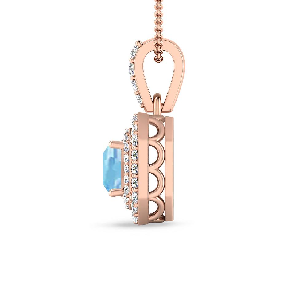 Rose Gold - Aquamarine