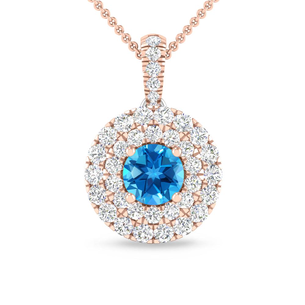 Rose Gold - Blue Topaz