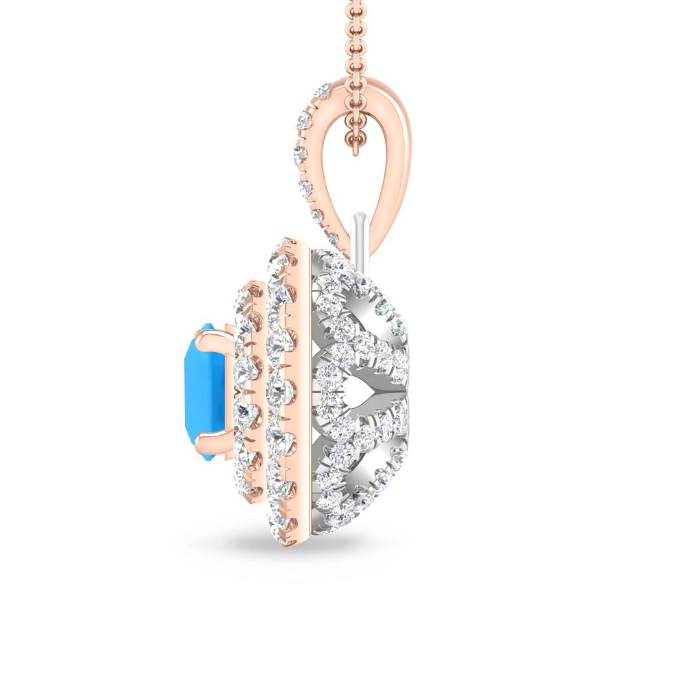 Rose Gold - Blue Topaz