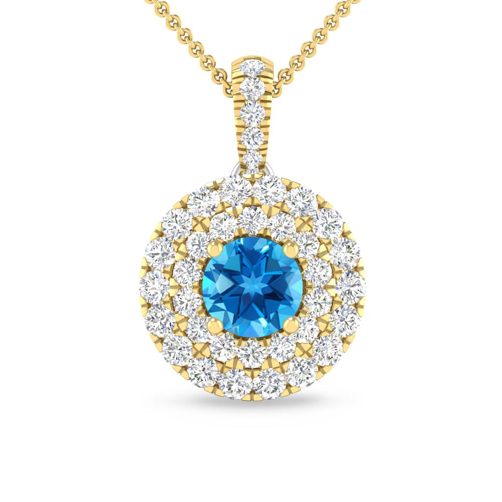 Yellow Gold - Blue Topaz