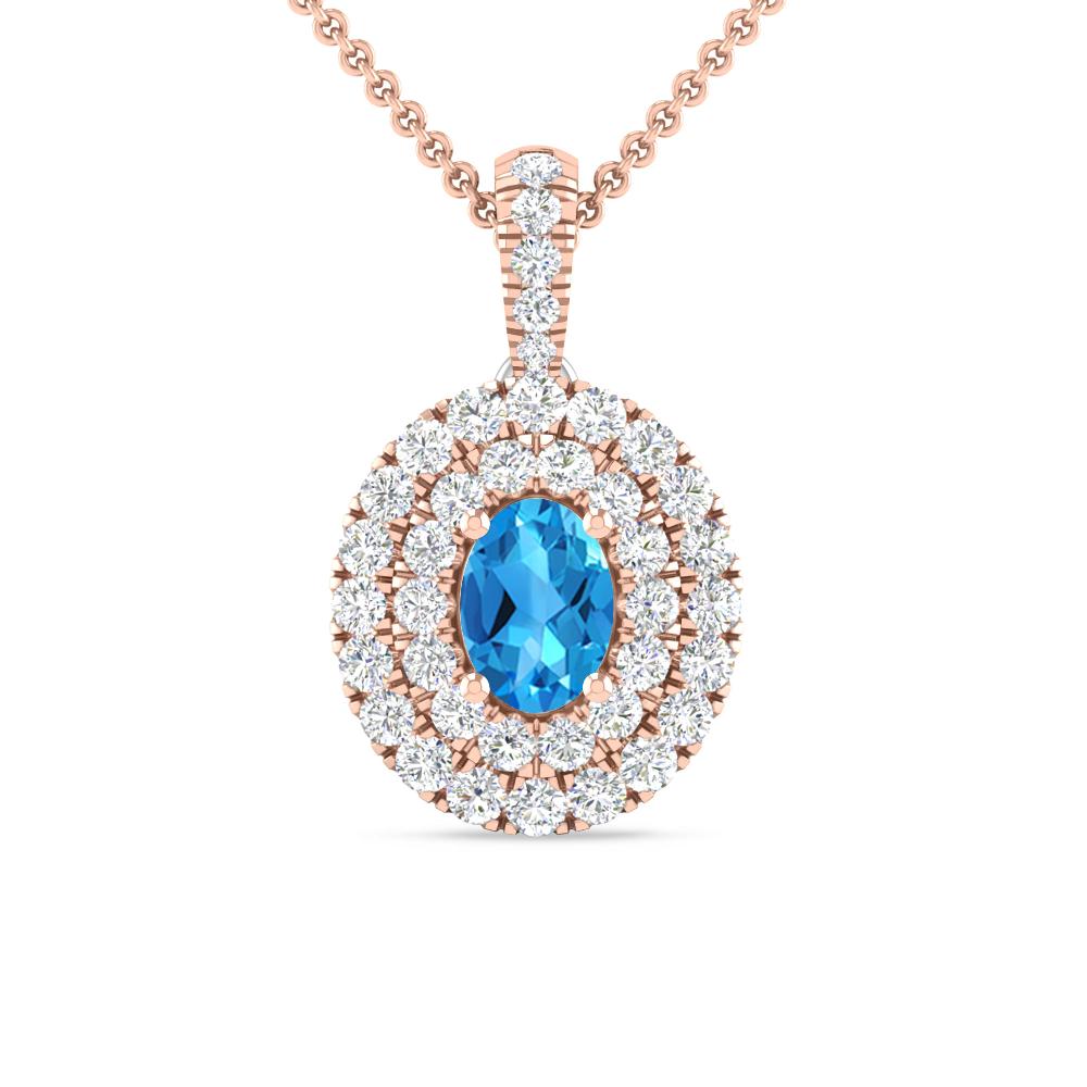 Rose Gold - Blue Topaz