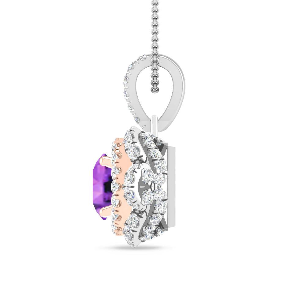 White Gold/Rose Gold - Amethyst