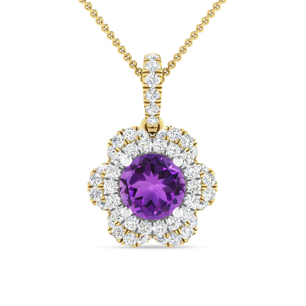 Yellow Gold/White Gold - Amethyst