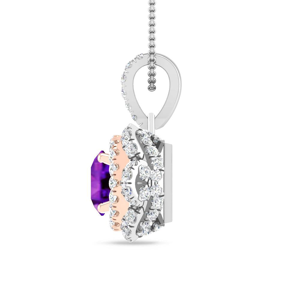 White Gold/Rose Gold - Amethyst