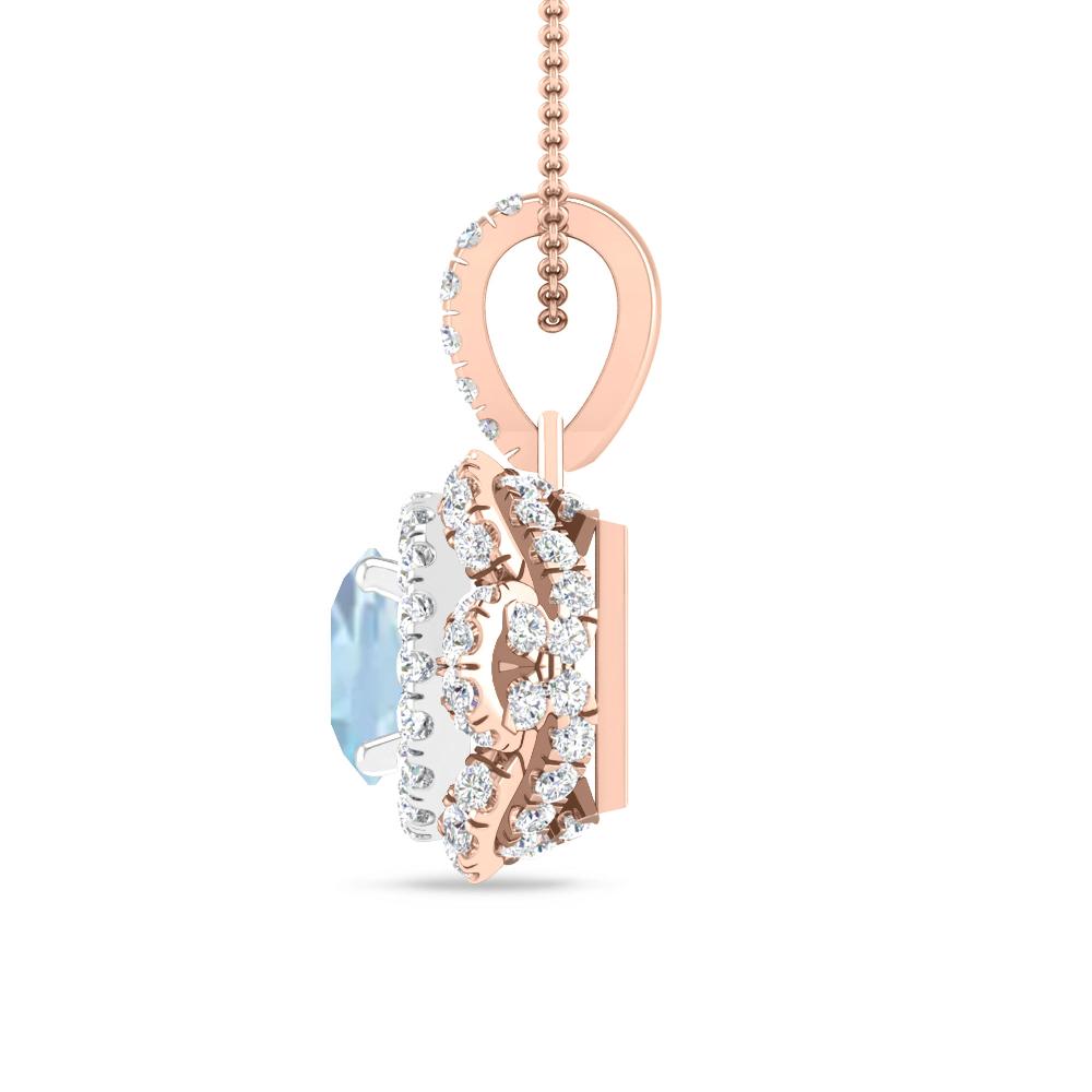 Rose Gold/White Gold - Aquamarine