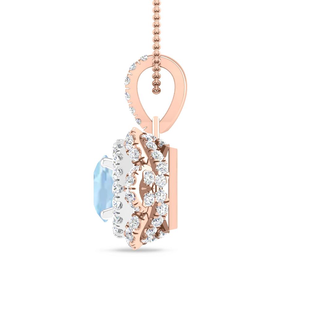 Rose Gold/White Gold - Aquamarine