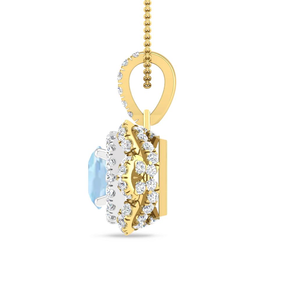 Yellow Gold/White Gold - Aquamarine