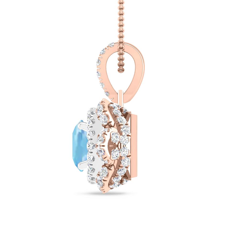 Rose Gold/White Gold - Aquamarine