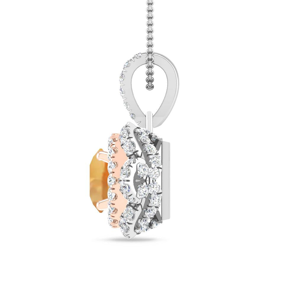 White Gold/Rose Gold - Citrine