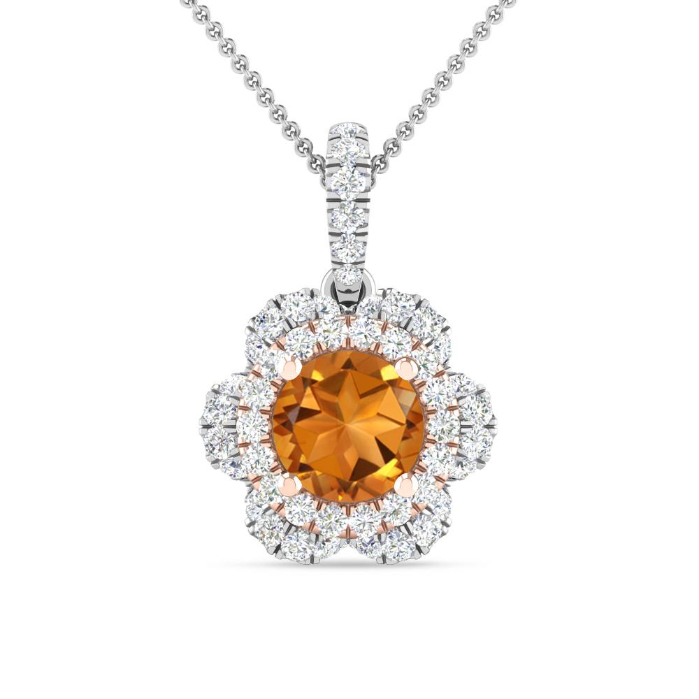 White Gold/Rose Gold - Citrine