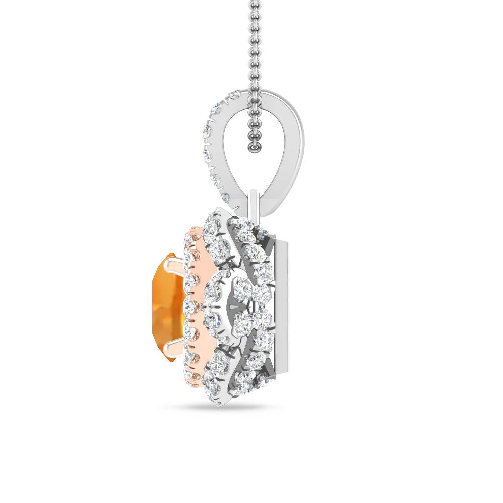 White Gold/Rose Gold - Citrine