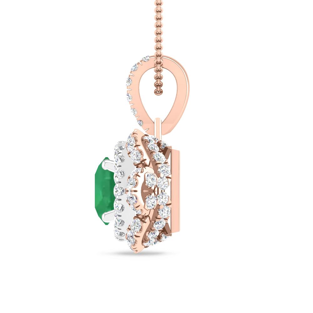 Rose Gold/White Gold - Emerald