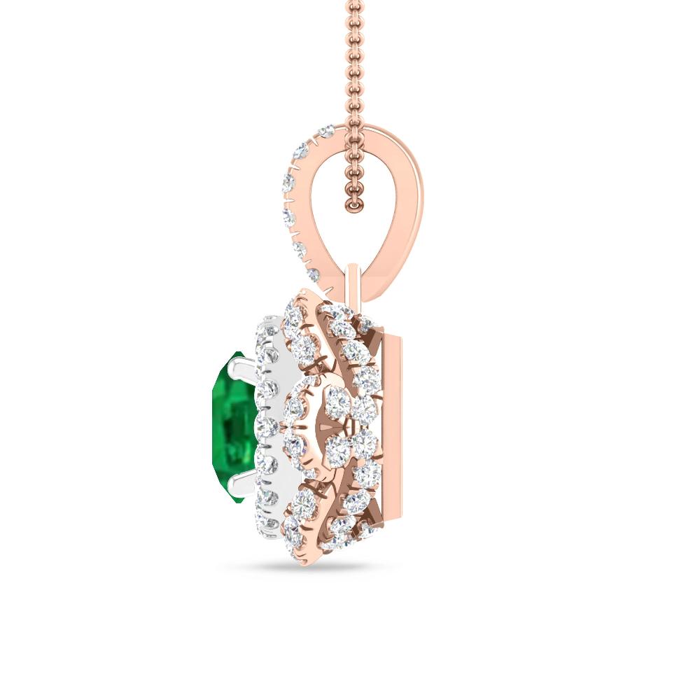 Rose Gold/White Gold - Emerald