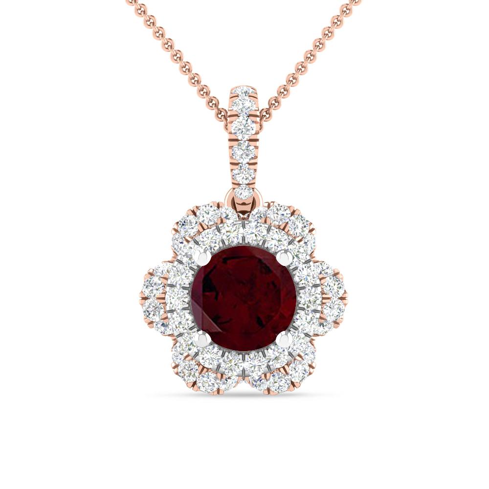 Rose Gold/White Gold - Garnet