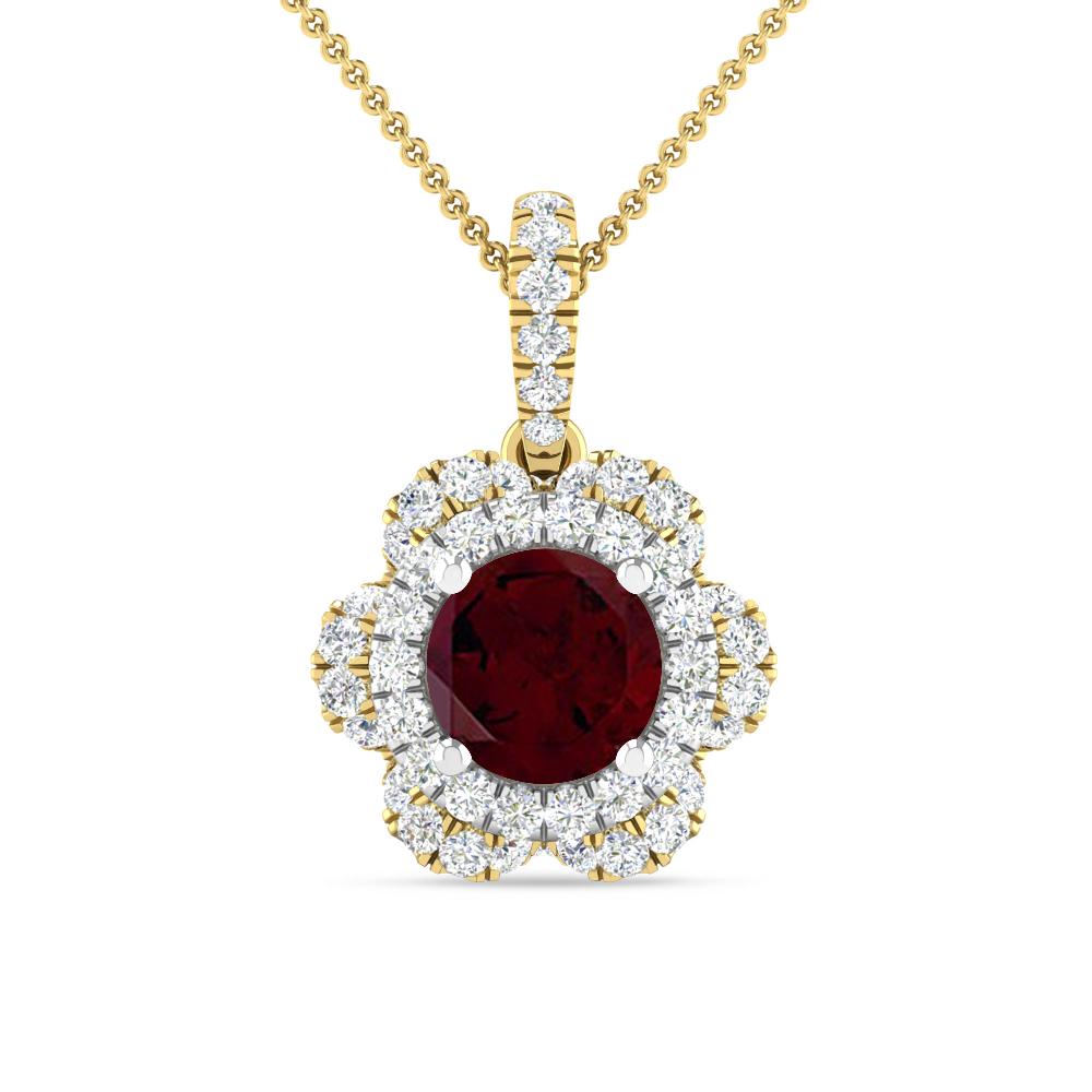 Yellow Gold/White Gold - Garnet