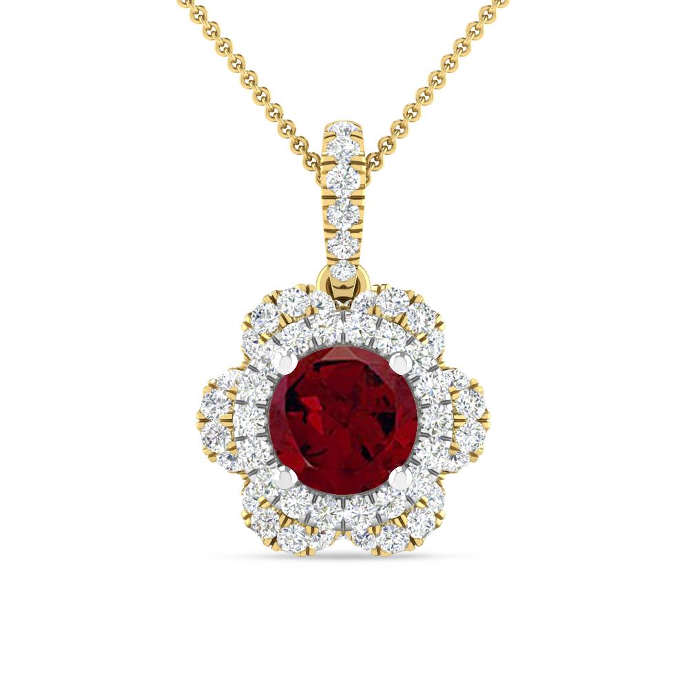 Yellow Gold/White Gold - Garnet