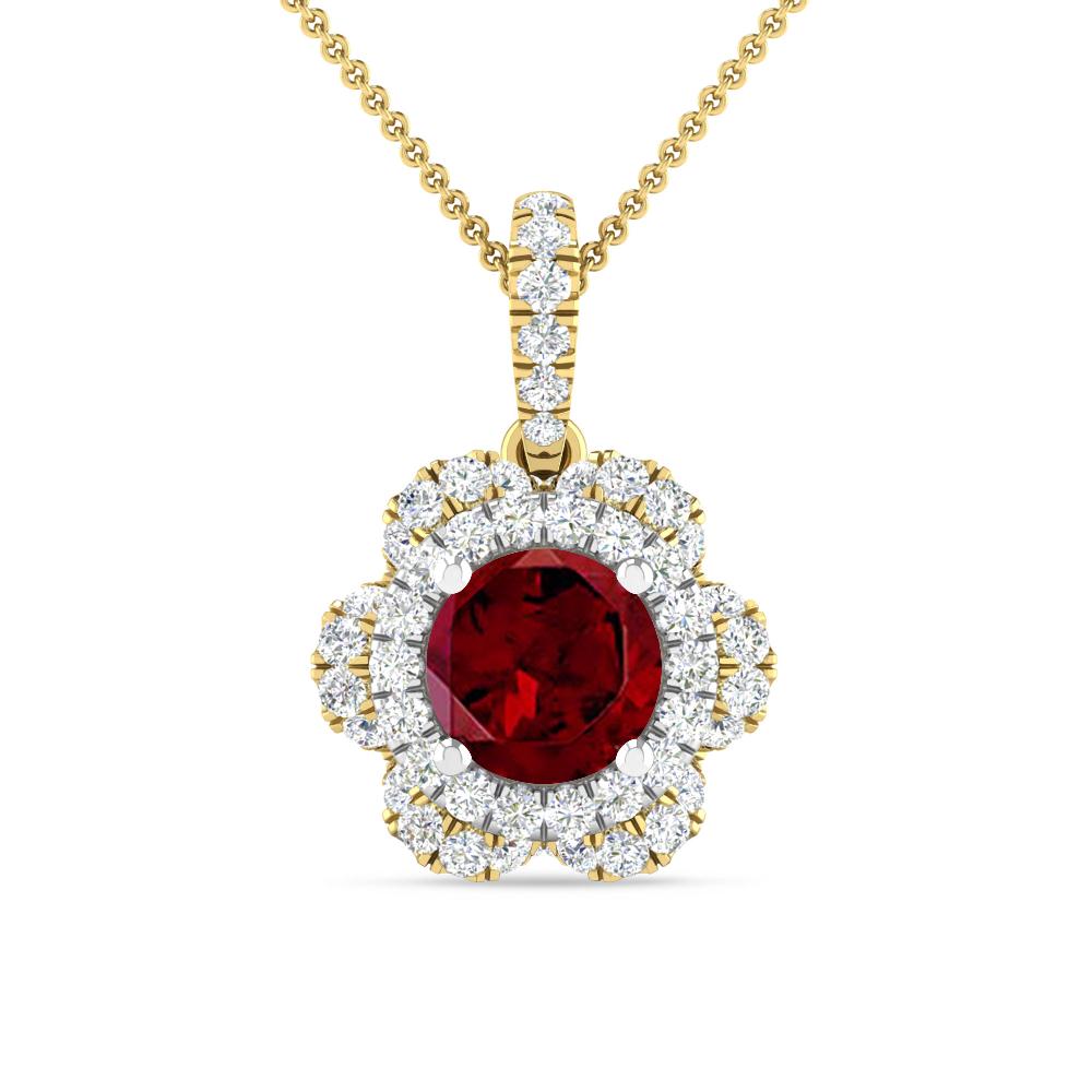 Yellow Gold/White Gold - Garnet