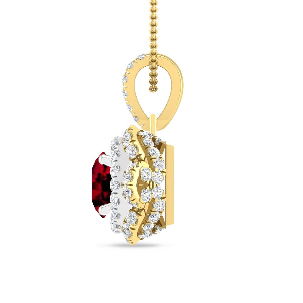 Yellow Gold/White Gold - Garnet