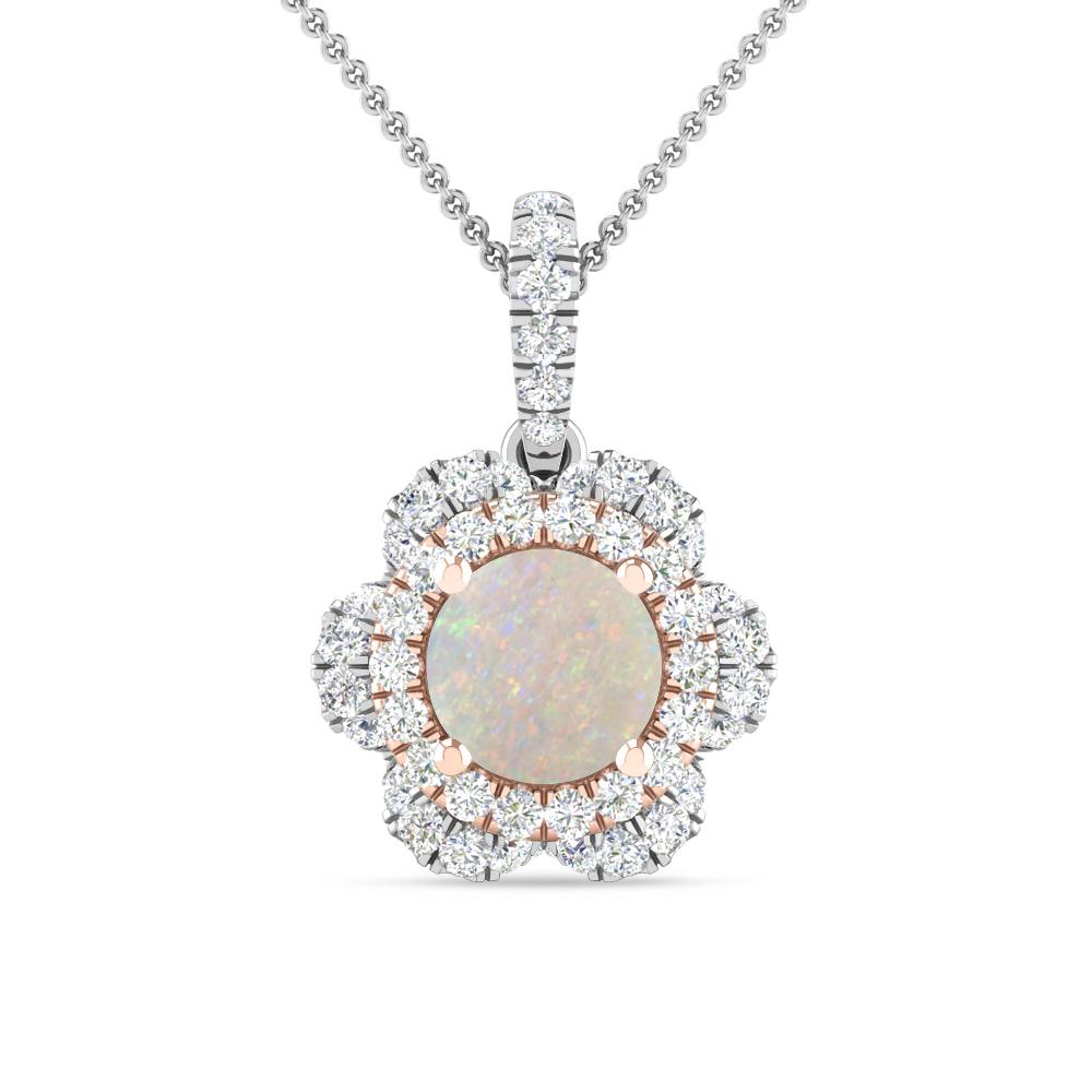 White Gold/Rose Gold - Opal