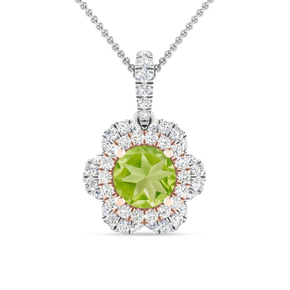 White Gold/Rose Gold - Peridot