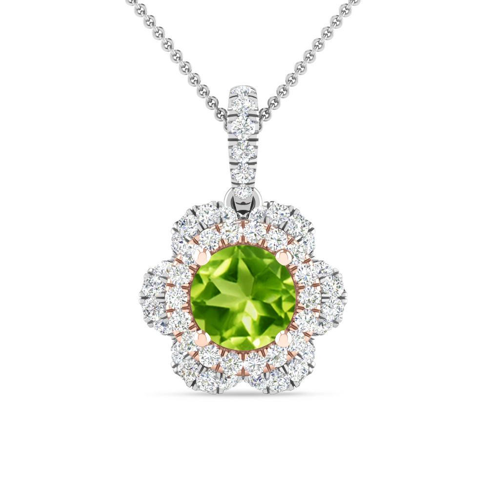 White Gold/Rose Gold - Peridot