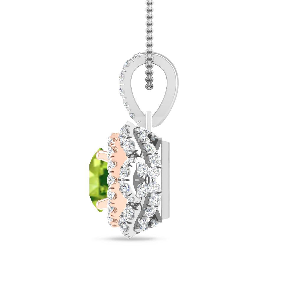 White Gold/Rose Gold - Peridot