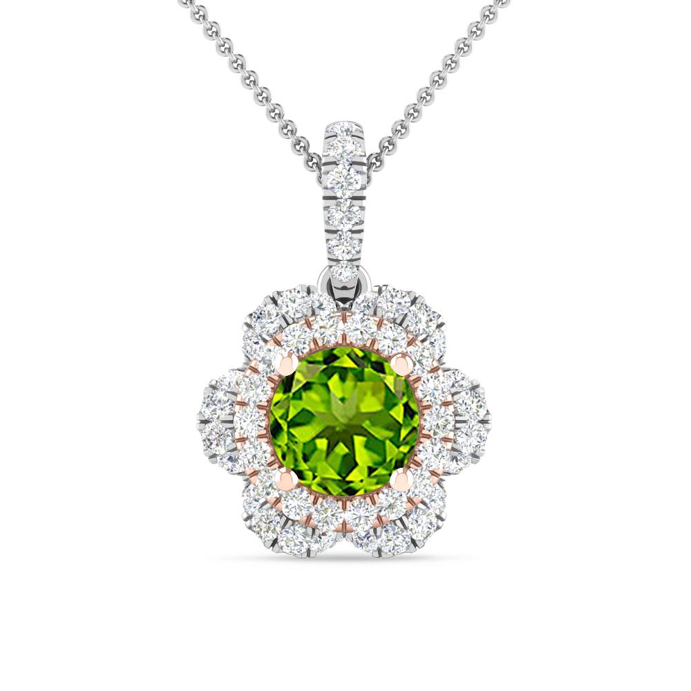 White Gold/Rose Gold - Peridot