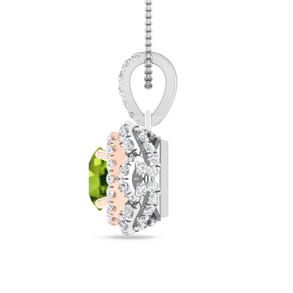 White Gold/Rose Gold - Peridot