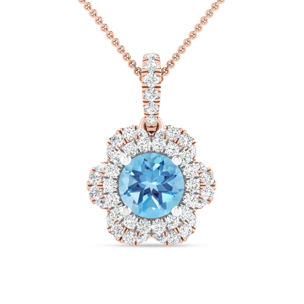 Rose Gold/White Gold - Blue Topaz