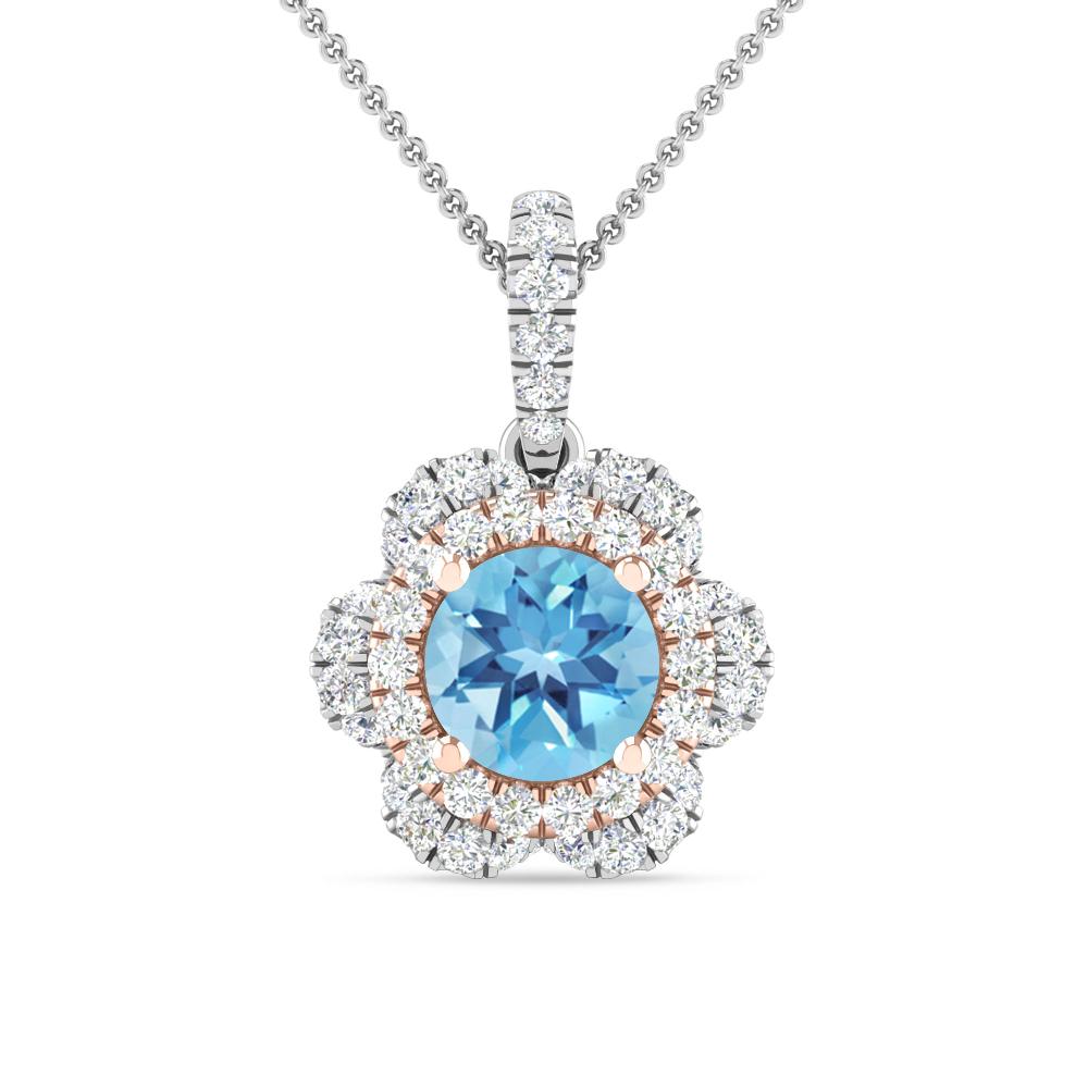 White Gold/Rose Gold - Blue Topaz