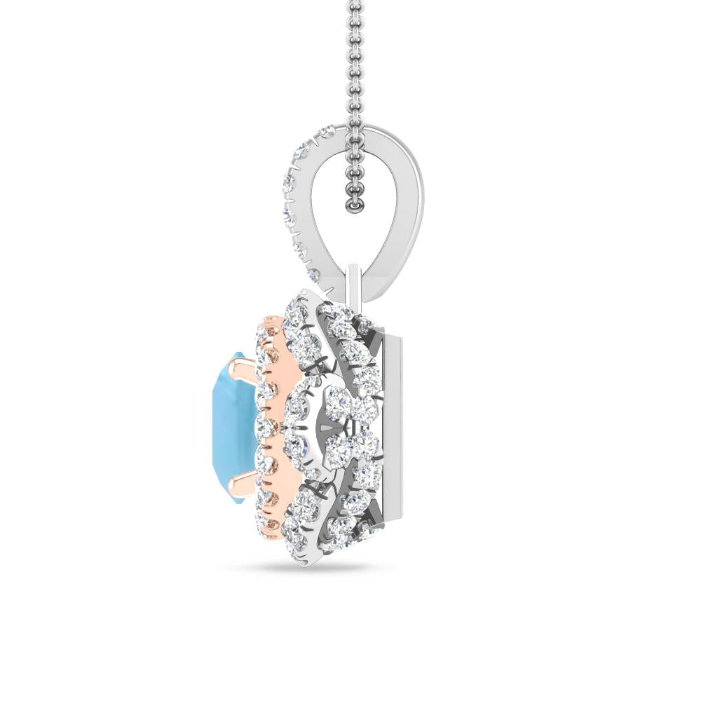 White Gold/Rose Gold - Blue Topaz