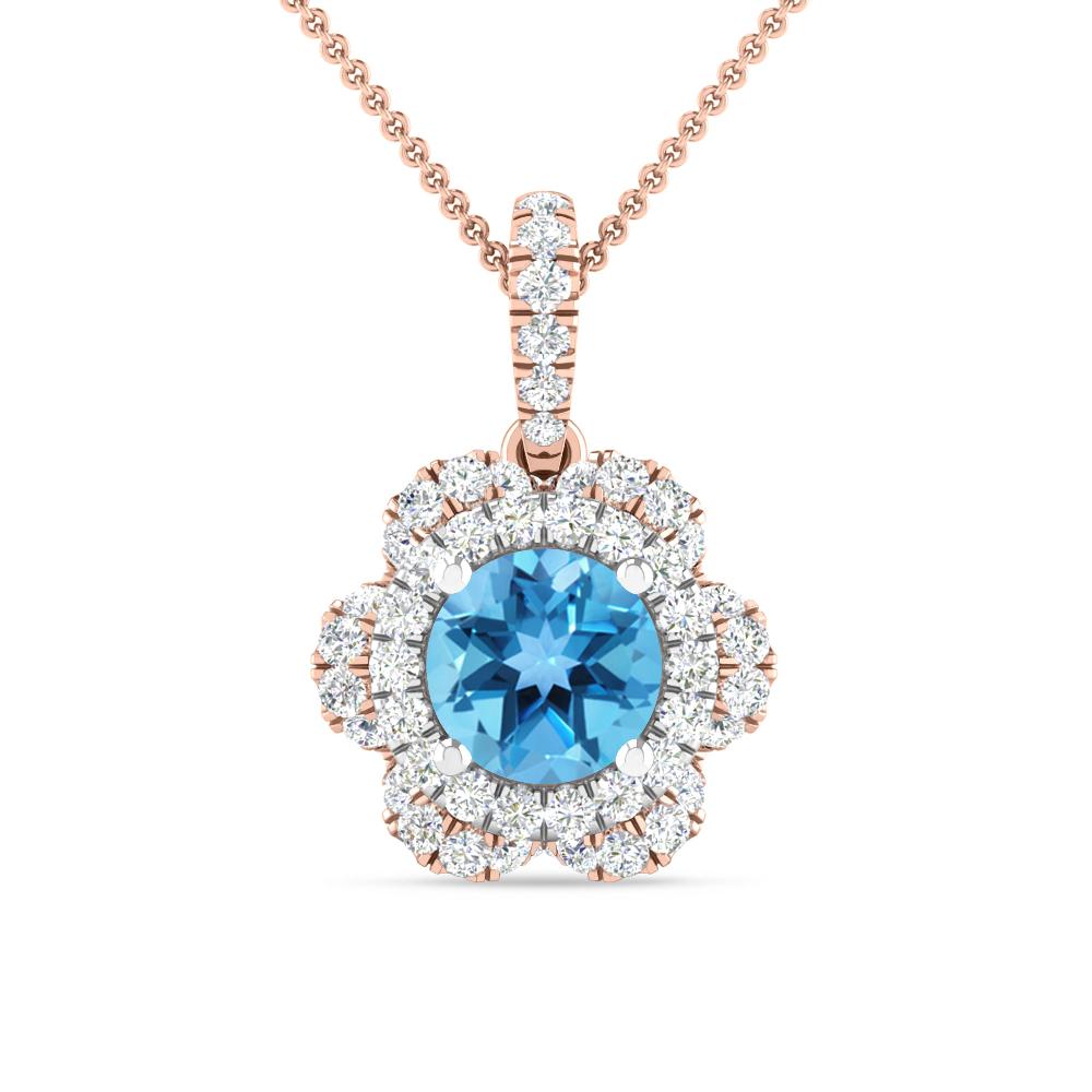 Rose Gold/White Gold - Blue Topaz