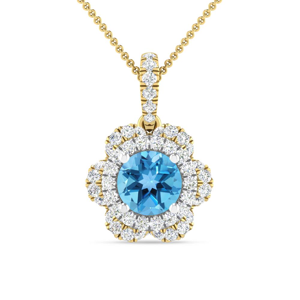 Yellow Gold/White Gold - Blue Topaz