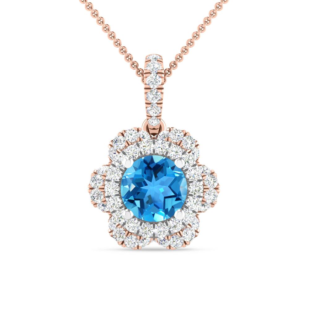 Rose Gold/White Gold - Blue Topaz