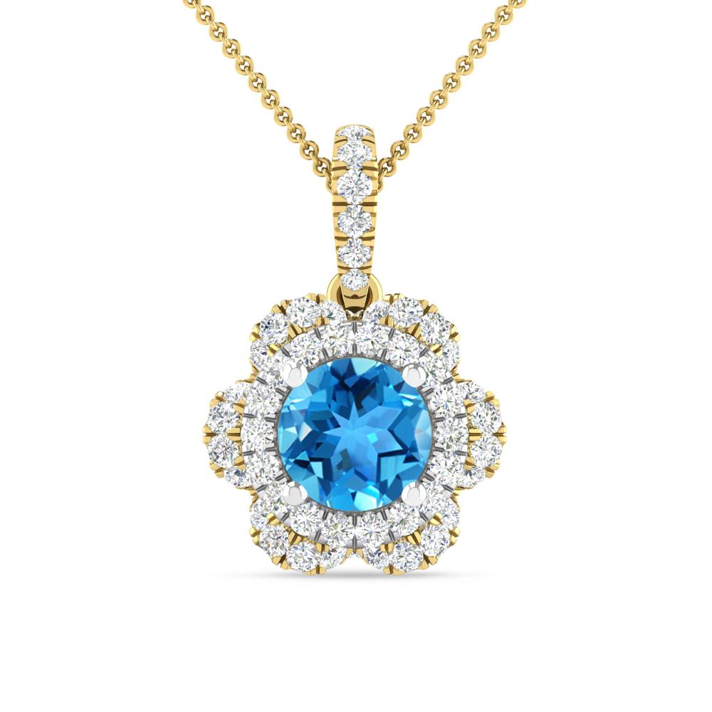 Yellow Gold/White Gold - Blue Topaz