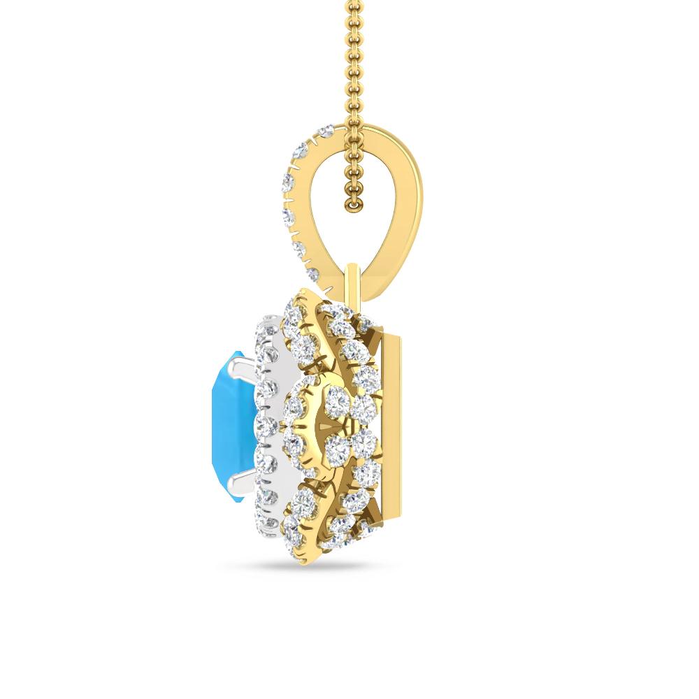 Yellow Gold/White Gold - Blue Topaz