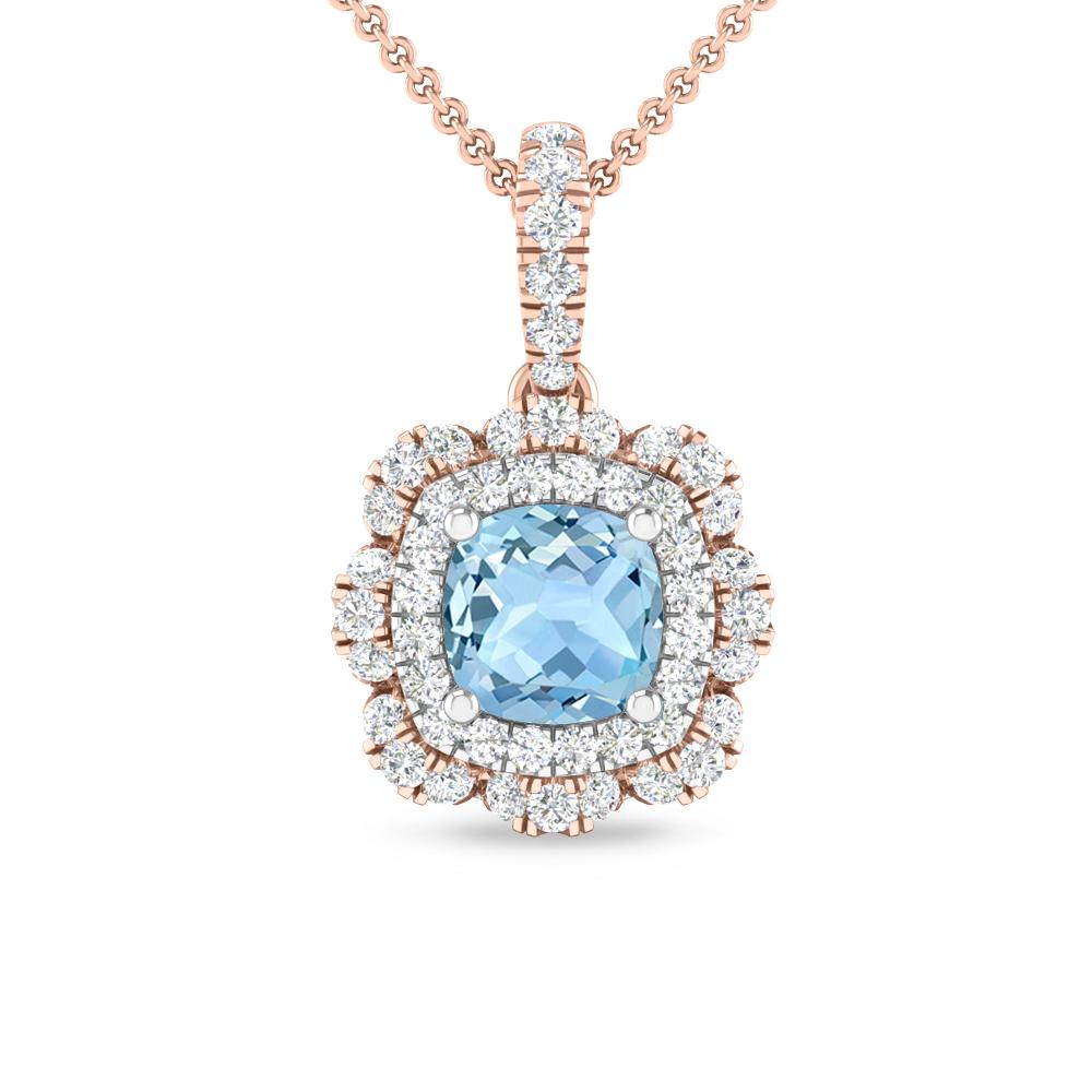 Rose Gold - Aquamarine