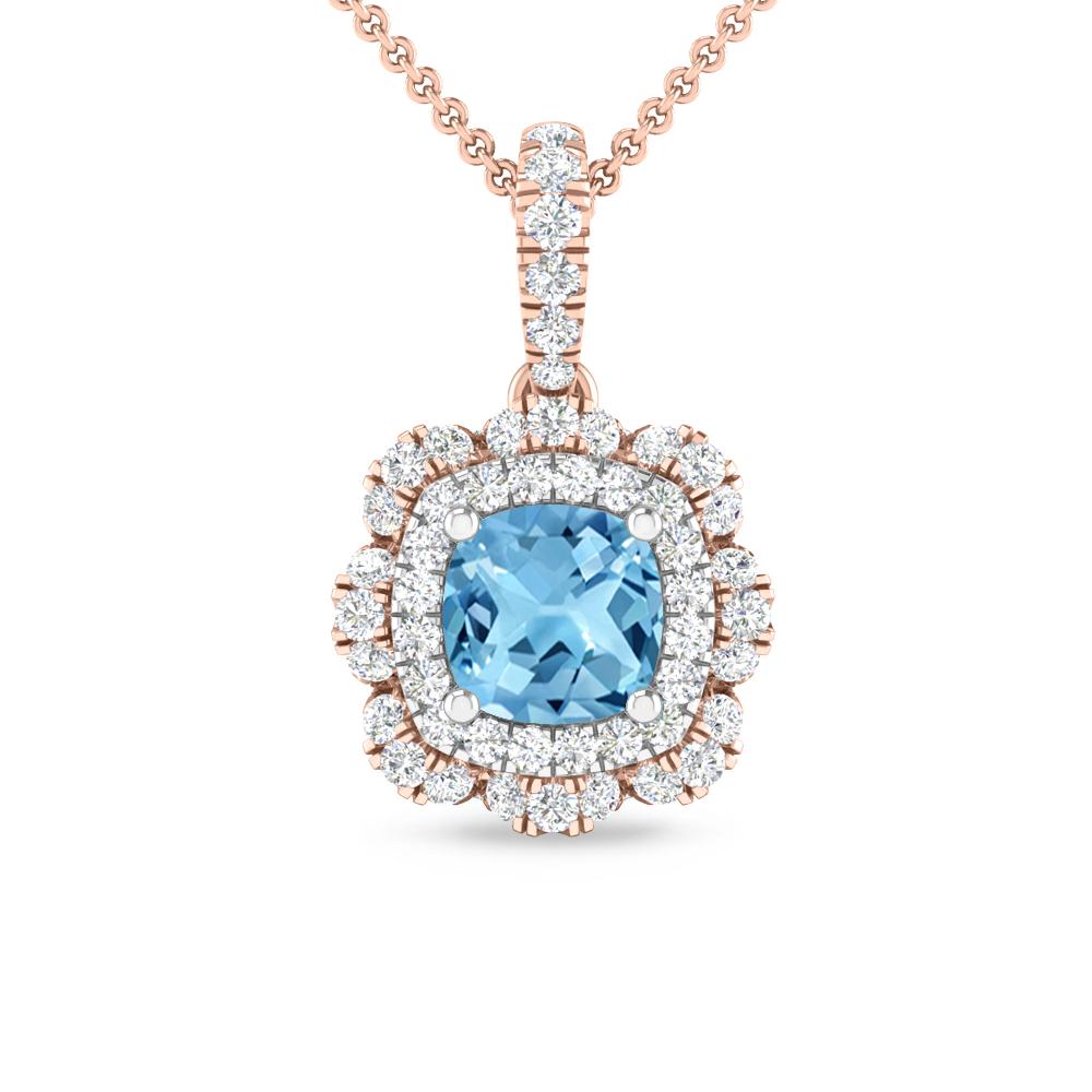 Rose Gold - Blue Topaz