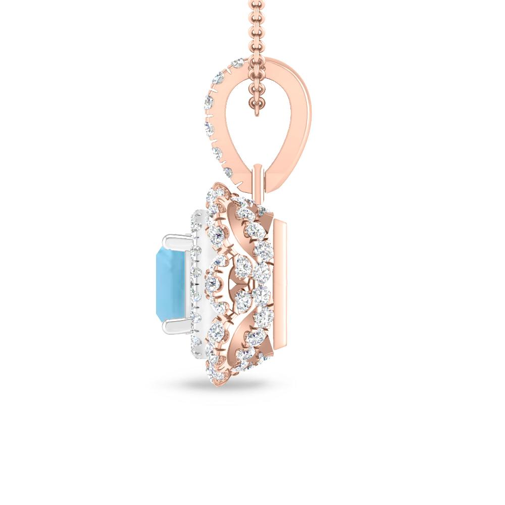 Rose Gold - Blue Topaz