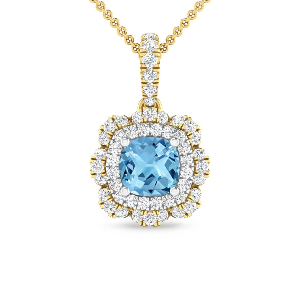 Yellow Gold - Blue Topaz